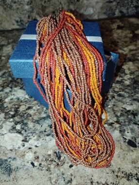 Warm Tone Beaded Necklace Multi Strand.Nwt